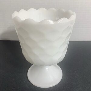 Vintage E.O. Brody Co. milk glass compote pedestal serving dish